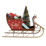 Clayre &amp; Eef | Kerstdecoratie Slee Rood Goudkleurig 30x15x22 cm | 6Y5870