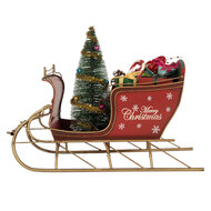 Clayre &amp; Eef | Kerstdecoratie Slee Rood Goudkleurig 30x15x22 cm | 6Y5870