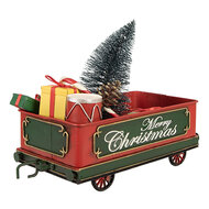 Clayre &amp; Eef | Kerstdecoratie Treinwagon Rood Groen 31x15x25 cm | 6Y5872