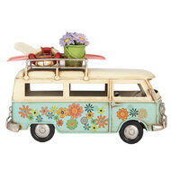 Clayre &amp; Eef | Decoratie Bus Blauw Beige 17x7x11 cm | 6Y5880