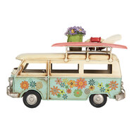 Clayre &amp; Eef | Decoratie Bus Blauw Beige 17x7x11 cm | 6Y5880