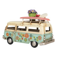 Clayre &amp; Eef | Decoratie Bus Blauw Beige 17x7x11 cm | 6Y5880