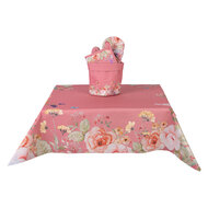 Clayre &amp; Eef | Vierkant Tafelkleed Roze Beige 100x100 cm | FFA01P
