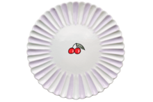 Dinerbord ø 28 cm Fruity Cherry lila wit aardewerk | PC.CE.28 | Dishes & Deco