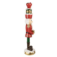 Clayre & Eef | Kerstdecoratie Notenkraker Rood Groen 30x28x120 cm | 5PR0143