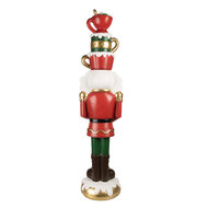Clayre & Eef | Kerstdecoratie Notenkraker Rood Groen 30x28x120 cm | 5PR0143