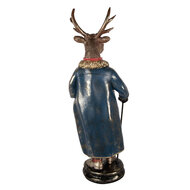 Clayre &amp; Eef | Decoratie beeld Rendier Bruin Rood 25x18x66 cm | 5PR0174