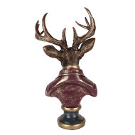 Clayre & Eef | Kerstdecoratie Beeld Rendier Bruin Rood 30x22x57 cm | 5PR0175