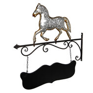 Clayre &amp; Eef | Uithangbord paard Grijs zwart 66x3x67 cm | 5Y1312