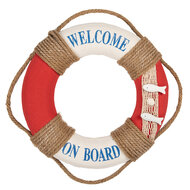 Clayre &amp; Eef | Decoratie Reddingsboei Wit Rood &oslash; 37x7 cm | 66069