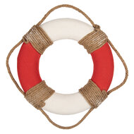 Clayre &amp; Eef | Decoratie Reddingsboei Wit Rood &oslash; 37x7 cm | 66069