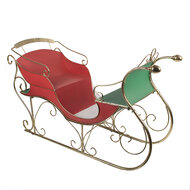 Clayre &amp; Eef | Kerstdecoratie Slee Rood Goudkleurig 169x67x106 cm | 5Y1374