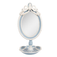Clayre &amp; Eef | Staande Spiegel Blauw Wit 14x14x28 cm | 62S338