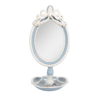 Clayre &amp; Eef | Staande Spiegel Blauw Wit 14x14x28 cm | 62S338