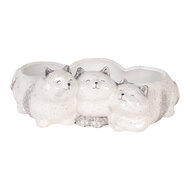Clayre & Eef | Bloempot Katten Grijs 27x16x10 cm | 6CE2132