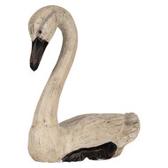 Clayre &amp; Eef | Decoratie Zwanen Beige (set van 2) 21x10x18 / 26x11x29 cm | 6H2410