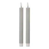 Clayre &amp; Eef | Kaars met LED set van 2 Grijs &oslash; 2x25 cm / 2xAAA | 6CA0002G