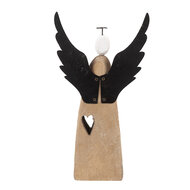 Clayre &amp; Eef | Kerstdecoratie Engel Wit Bruin 14x5x26 cm | 6H2420L