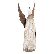Clayre &amp; Eef | Kerstdecoratie Engel Wit Bruin 14x5x26 cm | 6H2420L