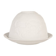 Clayre & Eef | Theelichthouder Wit ø 12x8 cm | 6CE2210
