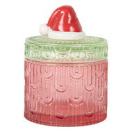 Clayre & Eef | Voorraadpot Deksel Rood Groen ø 9x12 cm | 6GL5343