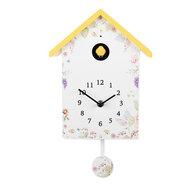 Clayre & Eef | Wandklok Wit Geel 20x10x26 cm / 3xAA | 6KL0839
