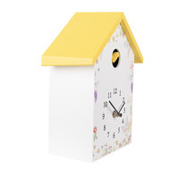 Clayre & Eef | Wandklok Wit Geel 20x10x26 cm / 3xAA | 6KL0839