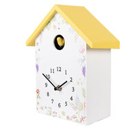 Clayre & Eef | Wandklok Wit Geel 20x10x26 cm / 3xAA | 6KL0839