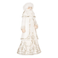 Clayre & Eef | Kerstdecoratie Kerstman Wit Grijs 13x10x25 cm | 6PR5367