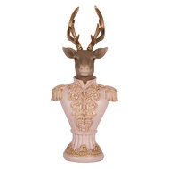 Clayre & Eef | Decoratie Hert Bruin Roze 16x14x36 cm | 6PR5370