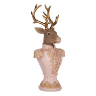 Clayre & Eef | Decoratie Hert Bruin Roze 16x14x36 cm | 6PR5370