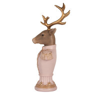 Clayre & Eef | Decoratie Hert Bruin Roze 16x14x36 cm | 6PR5370
