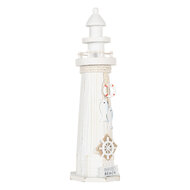 Clayre & Eef | Decoratie Vuurtoren Wit ø 10x32 cm | 6H2413