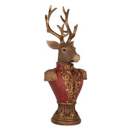 Clayre & Eef | Decoratie Hert Bruin Rood 16x14x36 cm | 6PR5394