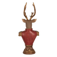 Clayre & Eef | Decoratie Hert Bruin Rood 16x14x36 cm | 6PR5394