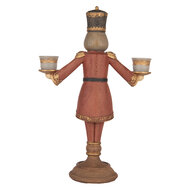 Clayre &amp; Eef | Kandelaar Notenkraker Rood Goudkleurig 21x9x30 cm | 6PR5397