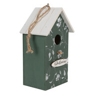 Clayre &amp; Eef | Vogelhuis Groen Wit 15x10x22 cm | 6H2439
