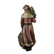 Clayre & Eef | Kerstdecoratie Kerstman Rood Goudkleurig 24x17x47 cm | 6PR5590