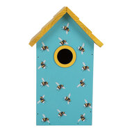 Clayre & Eef | Vogelhuis Blauw Geel 15x10x22 cm | 6H2444