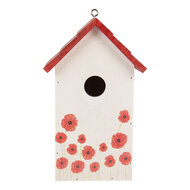 Clayre &amp; Eef | Vogelhuis Wit Rood 15x10x22 cm | 6H2446