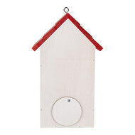 Clayre &amp; Eef | Vogelhuis Wit Rood 15x10x22 cm | 6H2446