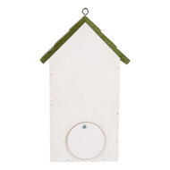 Clayre &amp; Eef | Vogelhuis Wit Groen 15x10x22 cm | 6H2449