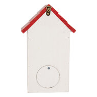 Clayre & Eef | Vogelhuis Wit Rood 15x10x22 cm | 6H2450