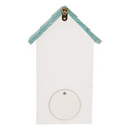 Clayre &amp; Eef | Vogelhuis Wit Turkoois 15x10x22 cm | 6H2451