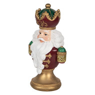 Clayre & Eef | Kerstdecoratie Kerstman met LED Rood Wit 15x10x26 cm | 6PR5694
