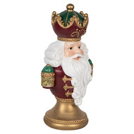Clayre & Eef | Kerstdecoratie Kerstman met LED Rood Wit 15x10x26 cm | 6PR5694