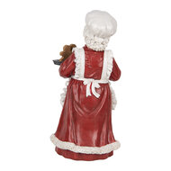 Clayre & Eef | Kerstdecoratie Kerstvrouw Rood Wit 15x15x30 cm | 6PR5696