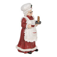 Clayre & Eef | Kerstdecoratie Kerstvrouw Rood Wit 15x15x30 cm | 6PR5696
