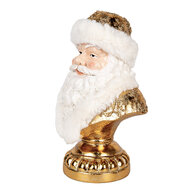 Clayre & Eef | Kerstdecoratie Kerstman Wit Goudkleurig 23x15x32 cm | 6PR5699