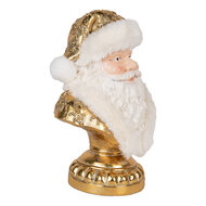 Clayre & Eef | Kerstdecoratie Kerstman Wit Goudkleurig 23x15x32 cm | 6PR5699
